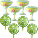 8Pcs Fruit Lime Balloons Cold Drink Balloons Lemon Mylar Balloons For Margs And Matrimony Bachelorette Summer Fruit Themed Graduation Birthday Baby Shower Wedding Party Decorations Supplies