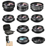 Phone Camera Lens (11 Lenses) Phone Lens Kit, Clip On Fisheye/Macro/Wide Angle Lens Attachment With Travel Case For Iphone 14 13 12 11 Xs X Pro Max Samsung Android Smartphone