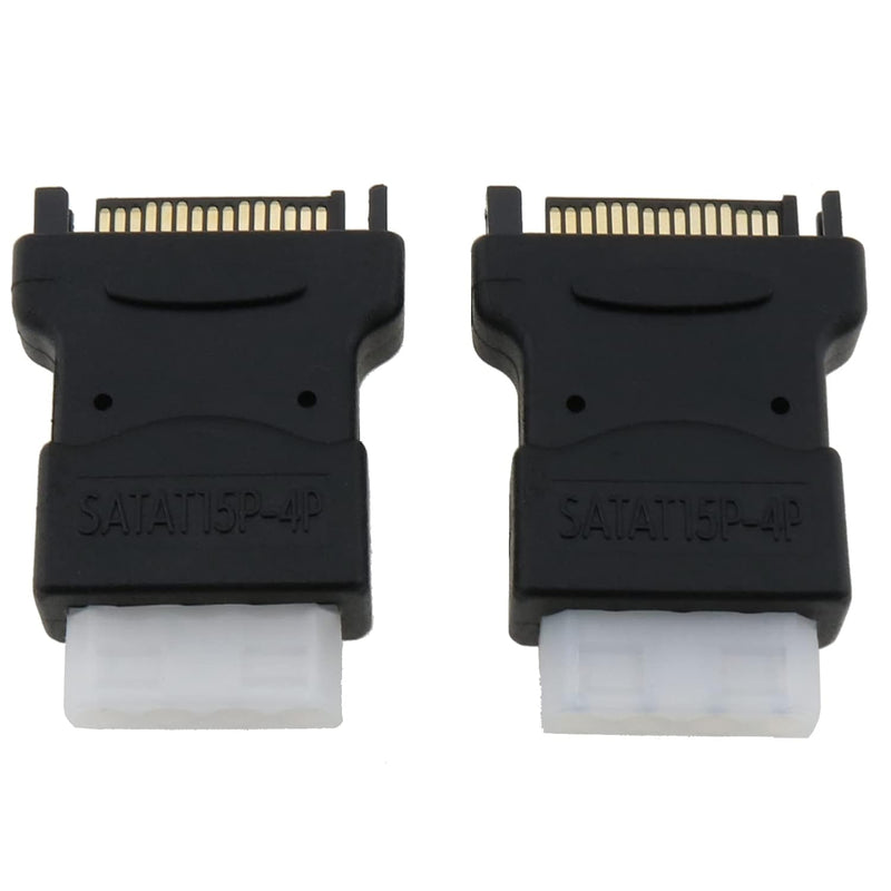 2Pcs 4-Pin Molex To Sata Power Adapter, Molex Ide 4-Pin Male To Sata 15-Pin Fe