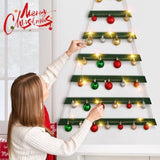 60 In Wall Hanging Christmas Tree With Lighted Christmas Wall Decor Green Wooden Flat Hanging Xmas Tree For Holiday 60'' X 30''