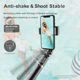 Gimbal Stabilizer For Smartphone,Selfie Stick Tripod With Remote Control Auto Balance 360° Rotation 1-Axis Phone Gimbal For Group Selfies Live Streaming Video Recording
