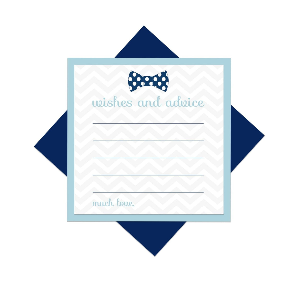 Bow Tie Advice Cards (25 Pack) Fun Baby Shower Game - Best Wishes For New Parents - Unique Advice Guest Book Alternative For Graduations, Birthdays & Time Capsules - 4X4 Cards