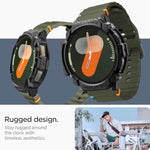 Spigen Rugged Armor Designed for Samsung Galaxy Watch 7 44mm Case Durable TPU Cover (2024) - Matte Black