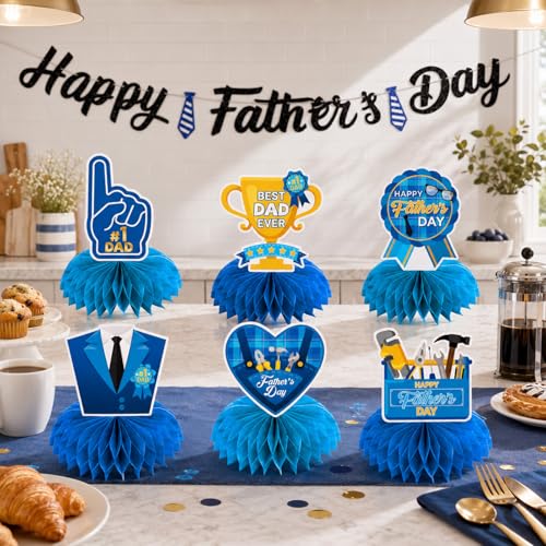3D Honeycomb Centerpiece Banner Set Fathers Day