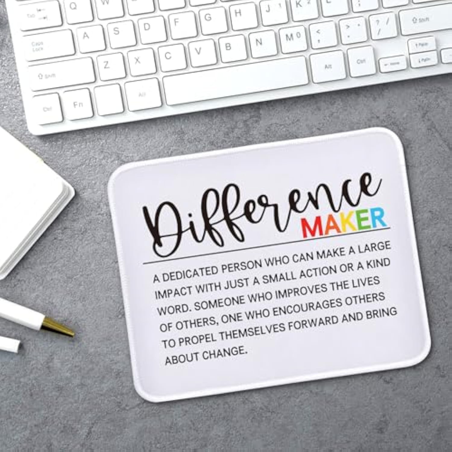 Funny Inspirational Mouse Pad Gifts - Difference Maker Definition - Non-Slip Mousepad With Stitched Edge - Rectangular Mouse Mat For Work Laptop - Thank You Gifts For Boss, Leader, Coworker