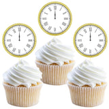 24 Pc 2026 Glitter Happy New Year Cupcake Toppers for Party Decor