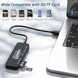 Usb 3.0 Hub With Sd/Tf Card Reader, 5 In 1 Docking Station Usb Data Hub Usb Sp