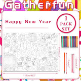 Happy New Year 2026 Giant Coloring Poster with 24 Paint Pens for Kids