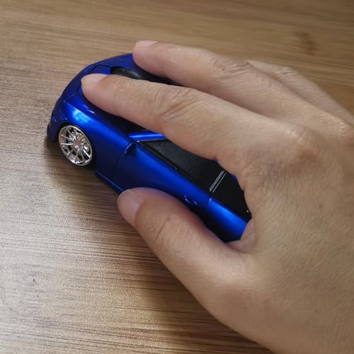 Wireless Mouse - Cool Car Shape, 2.4Ghz Wireless, For Laptop Pc Mac (Blue)