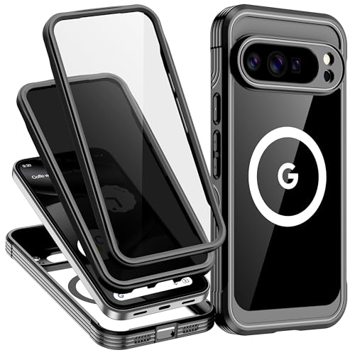 Magnetic For Google Pixel 10 Pro Xl Case, Built-In Hd & Privacy Screen Protector, [Military Grade Protection] Full Body Shockproof Anti Spy Phone Case For Pixel 10 Pro Xl, Black