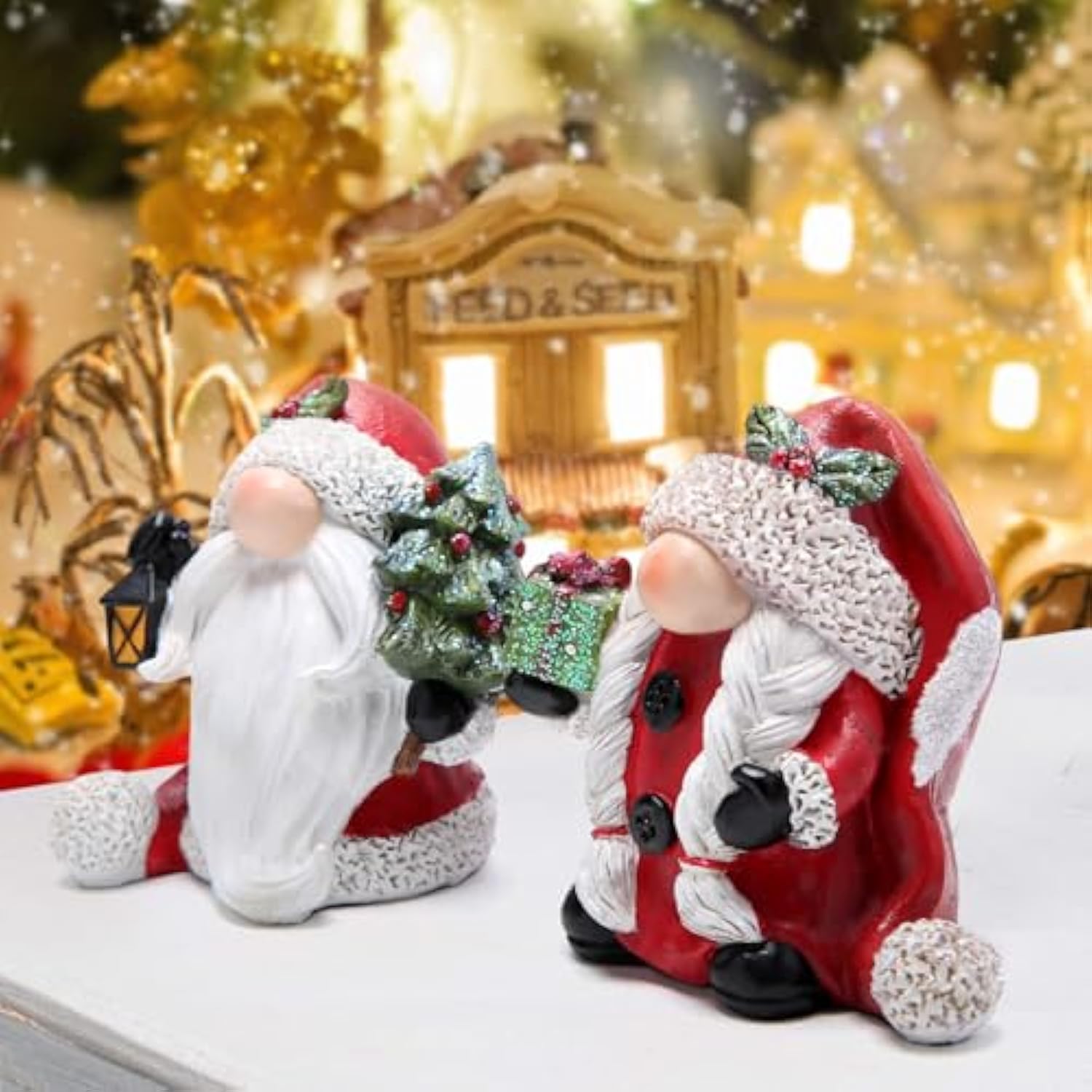 2 Pcs Christmas Gnomes Decorations Xmas Hat Gnome Figurines Decor Handmade Elf Scandinavian Tomte Gnomes States For Xmas Decor Gift - Christmas Party Home Decor