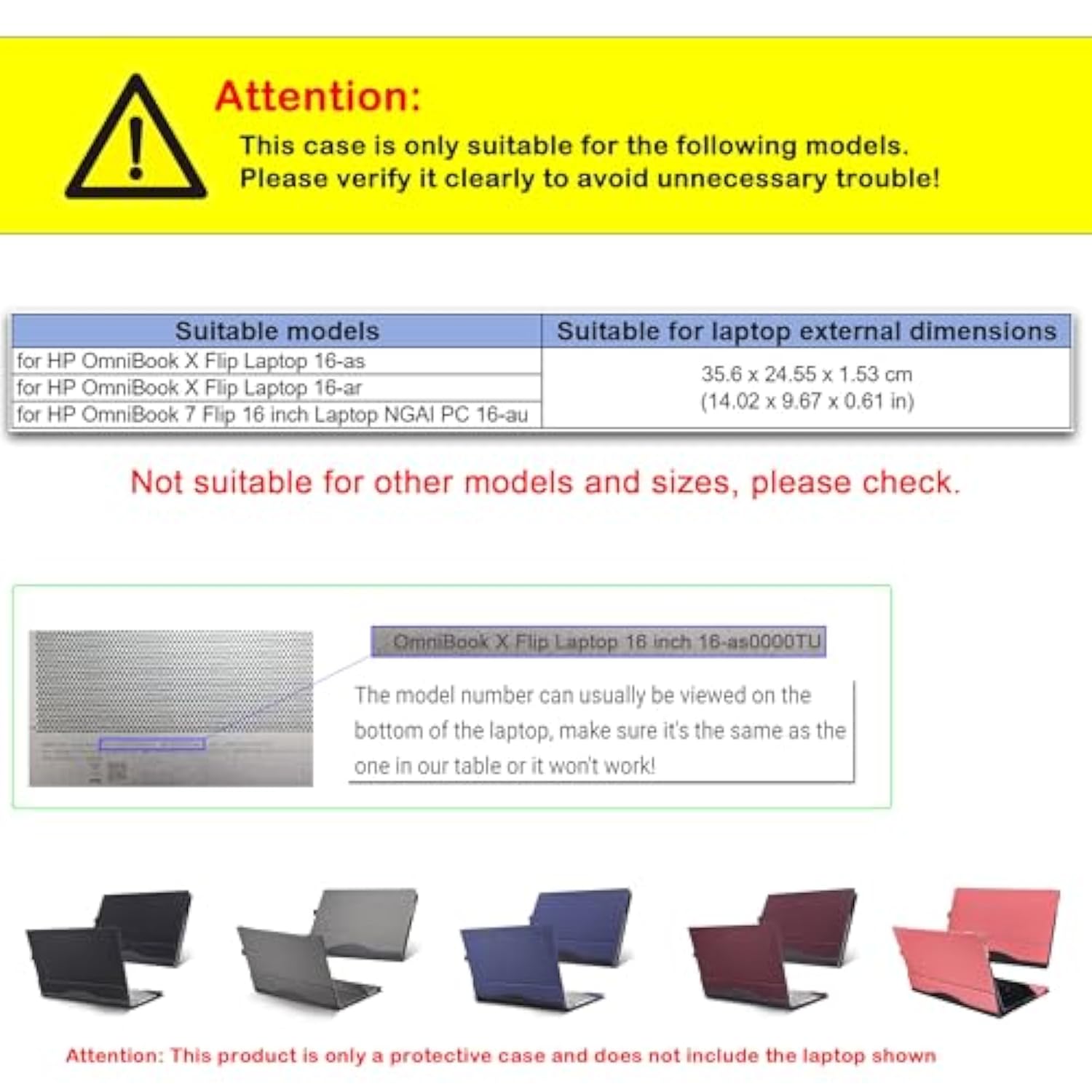 Laptop Cover Case For Hp Omnibook X Flip 16 Inch Ngai 16-As 16-Ar & For Omnibook7 Flip 16-Au Sleeve,Pu Leather Protective Shell Detachable Notebook Pc Bag Accessories (Dark Blue)