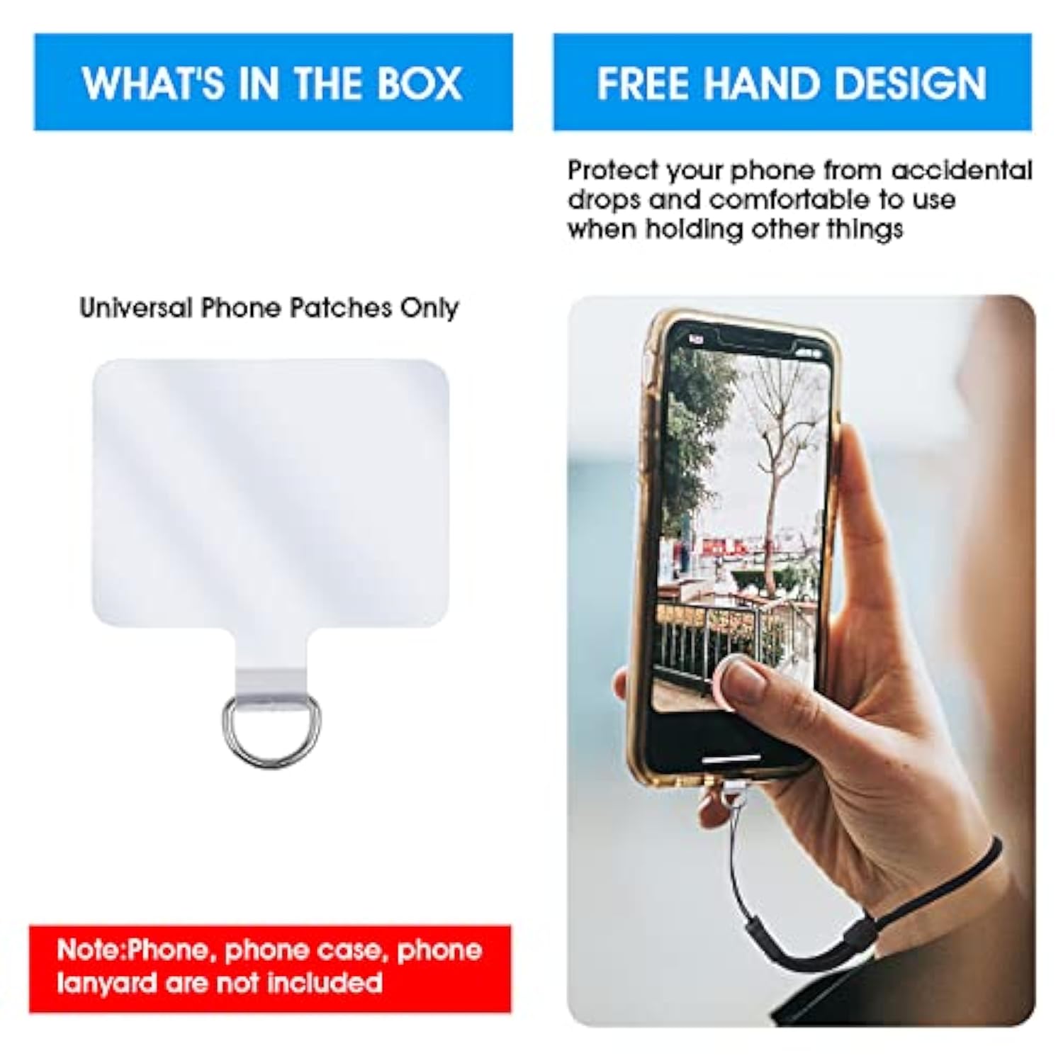 4-Pack Universal Phone Tether Tabs Transparent PVC Lanyard for Smartphones