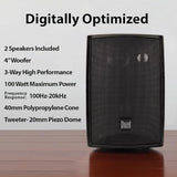 LU43PB 4" 3-Way High Performance Outdoor Indoor Wired Speakers
