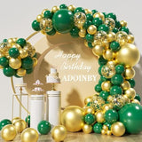 Emerald Green & Gold Balloon Arch Kit: 140-Piece Party Garland