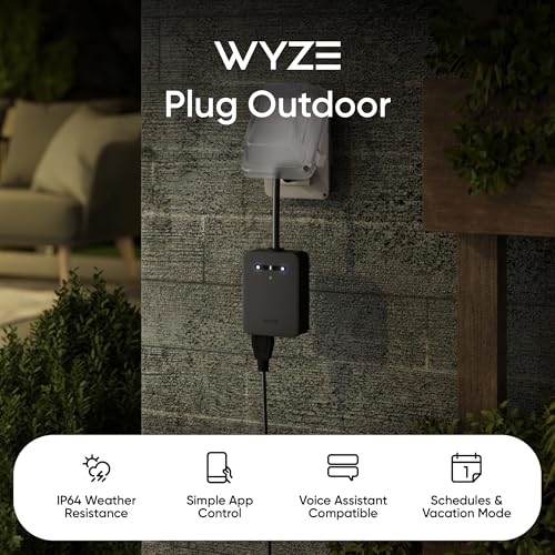 Plug Outdoor, Dual Outlets Energy Monitoring, Ip64, 2.4Ghz Wifi Smart Plug, Works With Alexa, Google Assistant, Ifttt, No Hub Required, Black