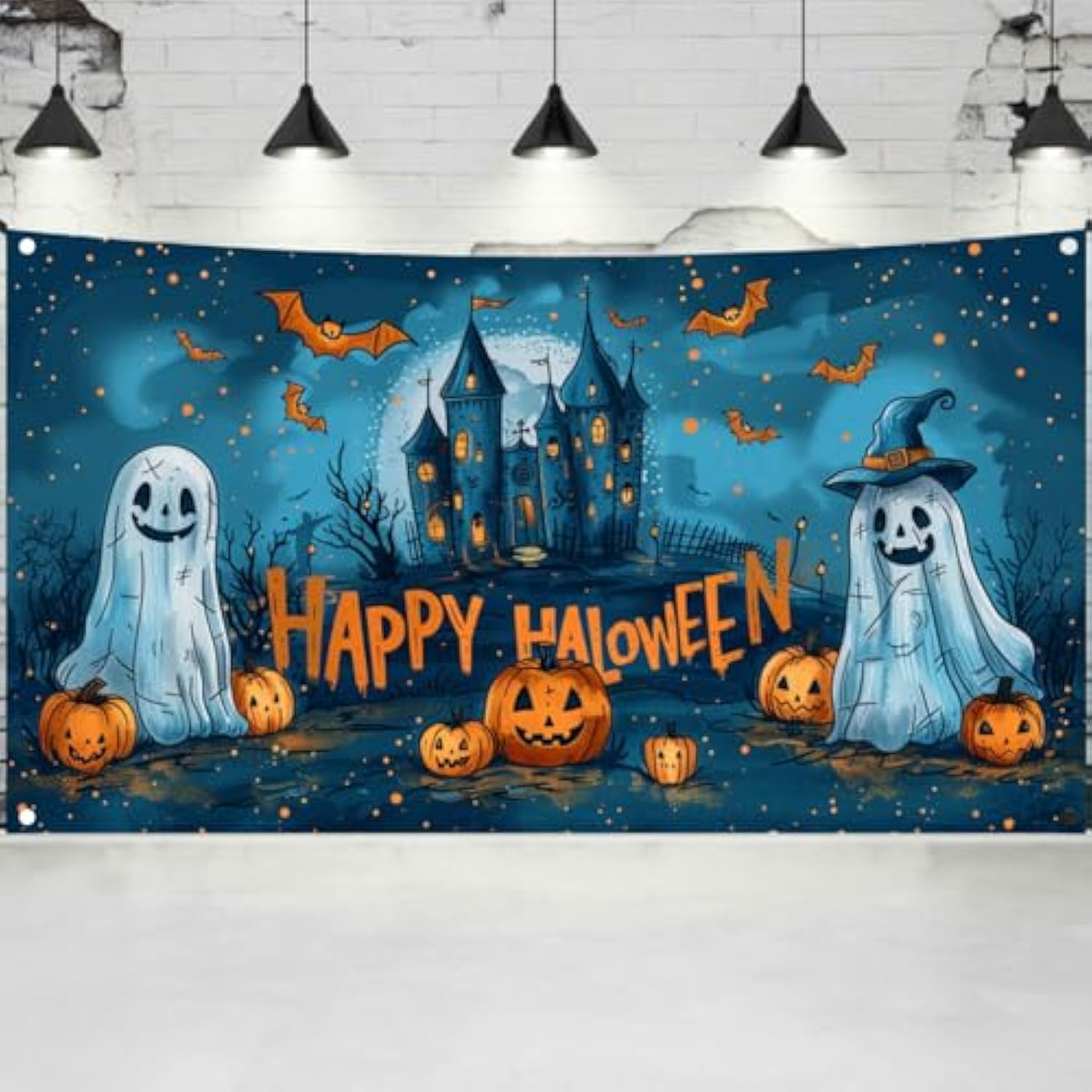 4x6ft Halloween Backdrop for Kids Ghost Party Banner Spooky Indoor Decor