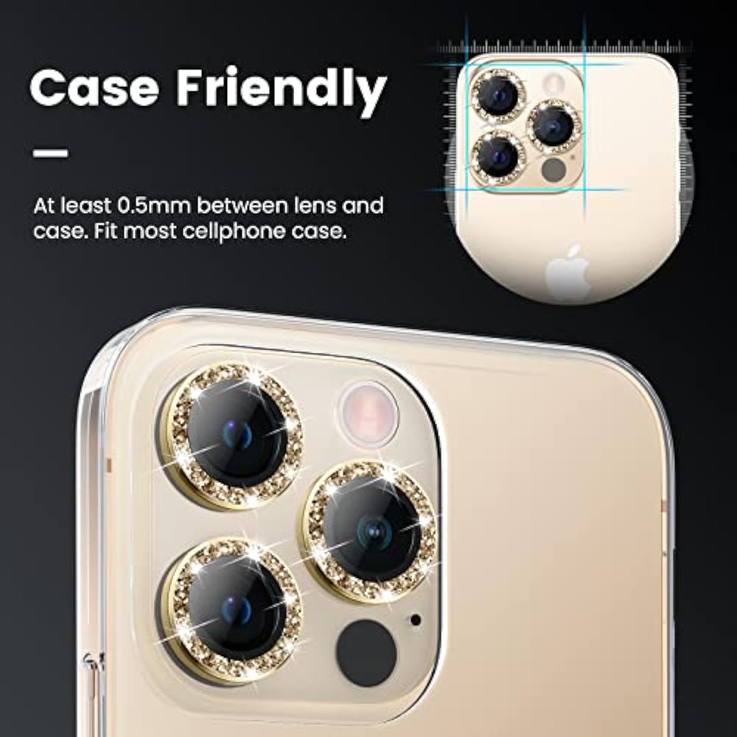 For Iphone 14 Pro / Iphone 14 Pro Max Camera Lens Protector, 9H Tempered Glass Camera Cover Screen Protector Metal Individual Ring Protector For Iphone 14Pro 6.1 Inch Iphone 14 Promax 6.7 Inch