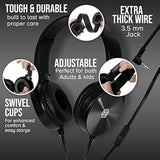 Classroom Headphones-Bulk 10-Pack, Student On Ear Comfy Swivel Earphones For L