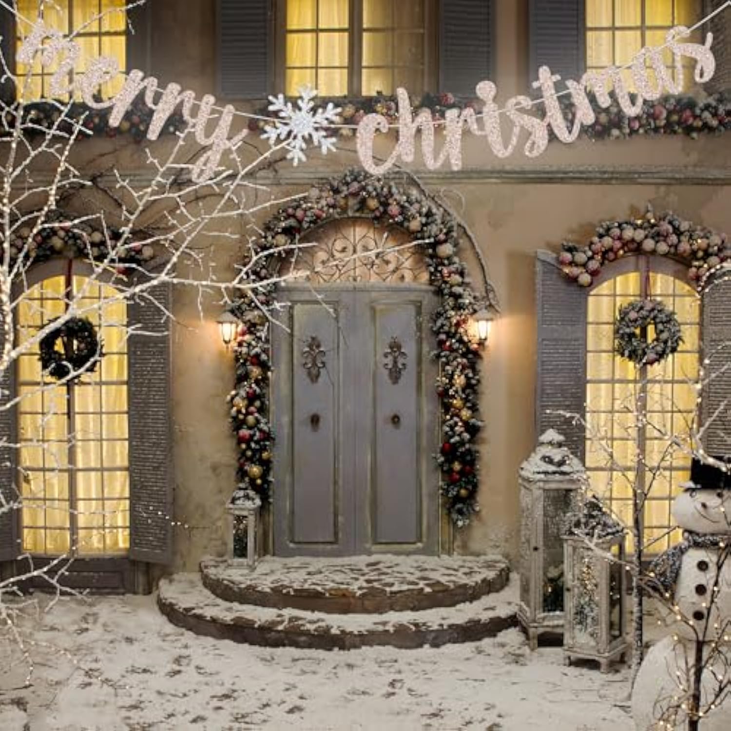 Glitter Merry Christmas Banner, Be Merry Party Decor, Happy New Year, Xmax Merry Christmas Holiday Party Decorations