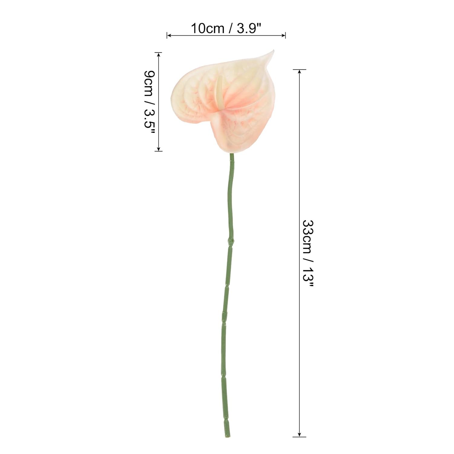 13" Artificial Anthurium Lily Flowers, 3 Pack Permanent Flower Floral Arrangements Bouquet For Home Decor Bridal Wedding Festival Party, Light Orange