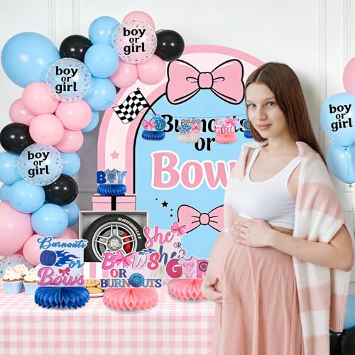 Burnouts or Bows Table Centerpieces for Gender Reveal Party Decorations