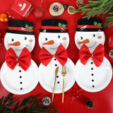 75 Pcs Christmas Snowman Paper Plates and Napkins for Holiday and New Year Parties