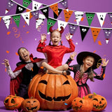 Happy Halloween Banner 5pcs 49ft Pumpkin Ghost Flags Garland for Indoor Outdoor Party Decor