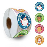 Merry Christmas Round Stickers Rolls Cute Santa Elk Gingerbread Man Snowman Stickers Christmas Party Favors Adhesive Stickers Winter Holiday Party Supplies For Kids Adults?500 Per Roll?