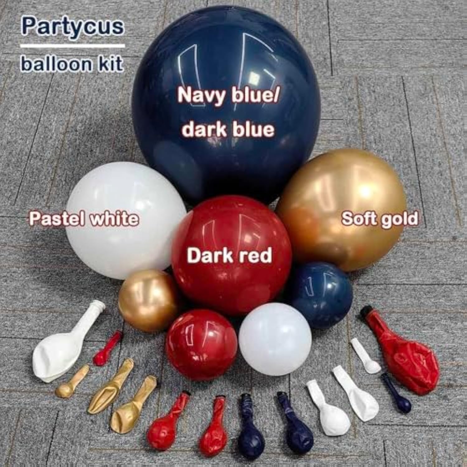 Red, White & Blue Balloon Arch Kit: Double Stuffed Latex Garland