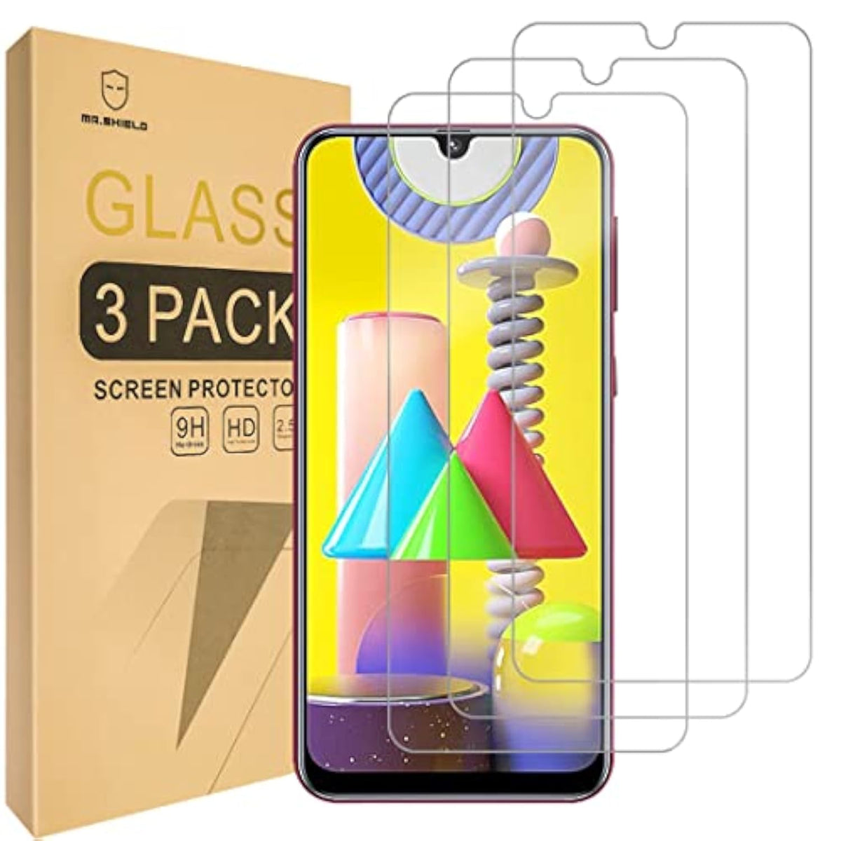 [3-Pack] Designed For Samsung Galaxy M31 [Tempered Glass] [Japan Glass With 9H Hardness] Screen Protector With Replacement