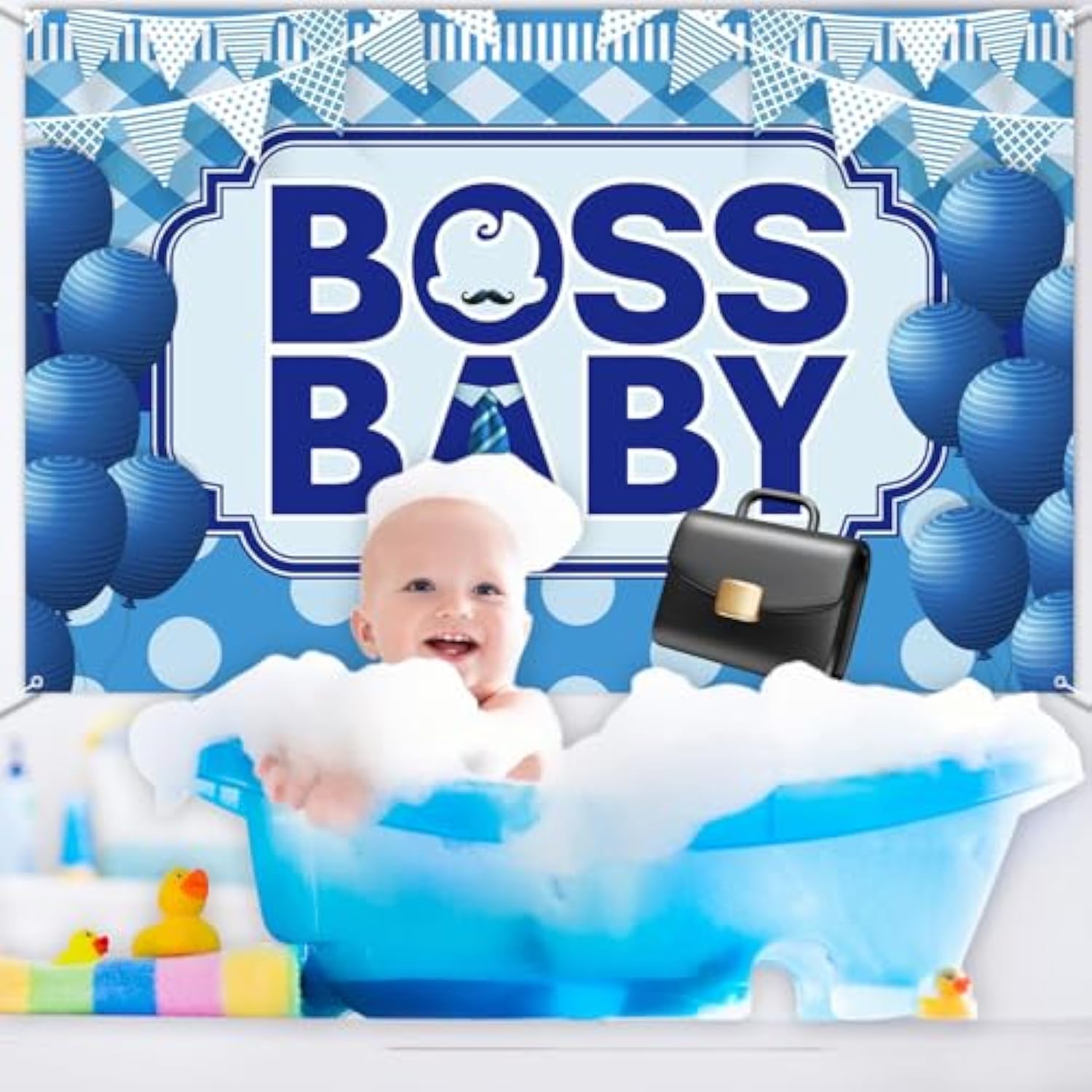 Welcome Baby Boy Backdrop 6×4Ft Gender Reveal Party Banner