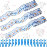 3 Rolls Baby Shower Measure Belly Game Baby Shower Games How Big Is Bump Belly Measuring Tape For Gender Reveal Games Party Supplies, 2 Inch X 115 Ft (Blue Bear Style)