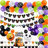 92Pcs Mouse Halloween Party Kit Banner Cake Topper Cupcake Toppers Balloon Arch