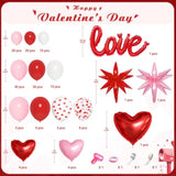 169Pcs Valentines Day Balloons Garland Arch Kit, Pink Red White Confetti Heart Balloon For Women Girls Valentine'S Mother'S Day Wedding Bachelorette Engagement Anniversary Party Decorations