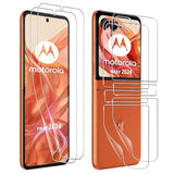 For Motorola Moto Razr 2024/2025 Screen Protector, [2+2 Pack]Inner Screen Flexible Film+Back Screen Protector(Soft Tpu),No Bubbles,Anti-Scratch,Case Friendly