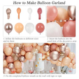 Blush Pink Balloon Garland Kit: Rose Gold, Peach & White Boho Decor