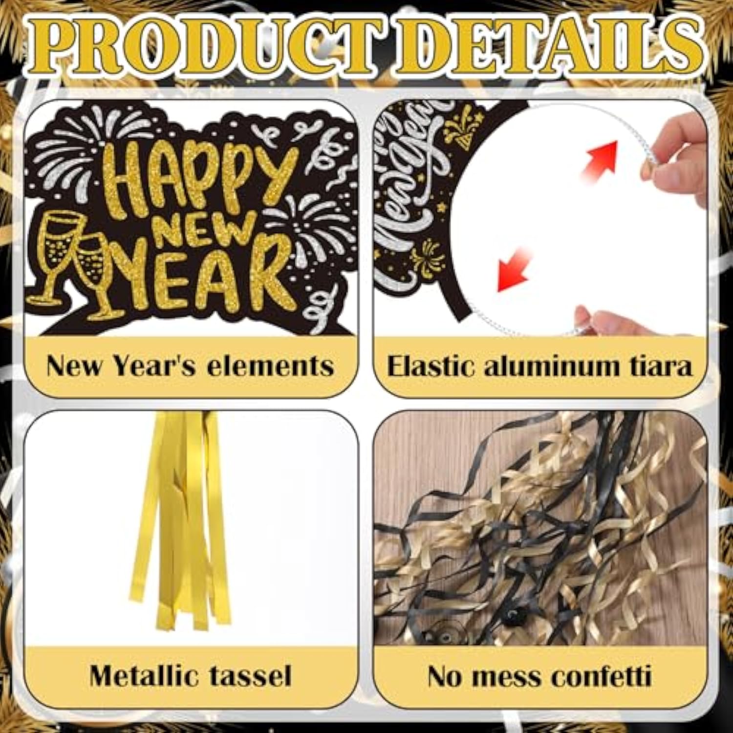 120pc 2026 New Year Party Set for 24 Hats, Props, Sunglasses & Streamers
