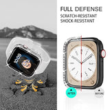 4 Pack Bling Case For Apple Watch Series 9/8/7 41Mm, Glitter Rhinestone Diamonds Protective Case With Tempered Glass Screen Protector Cover For Iwatch 41Mm Women