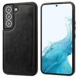 Onetop Compatible With Samsung Galaxy S22 Wallet Case With Card Holder, Pu Leather Kickstand Card Slots Case, Double Magnetic Clasp And Durable Shockproof Cover 5G 6.1 Inch(Black)