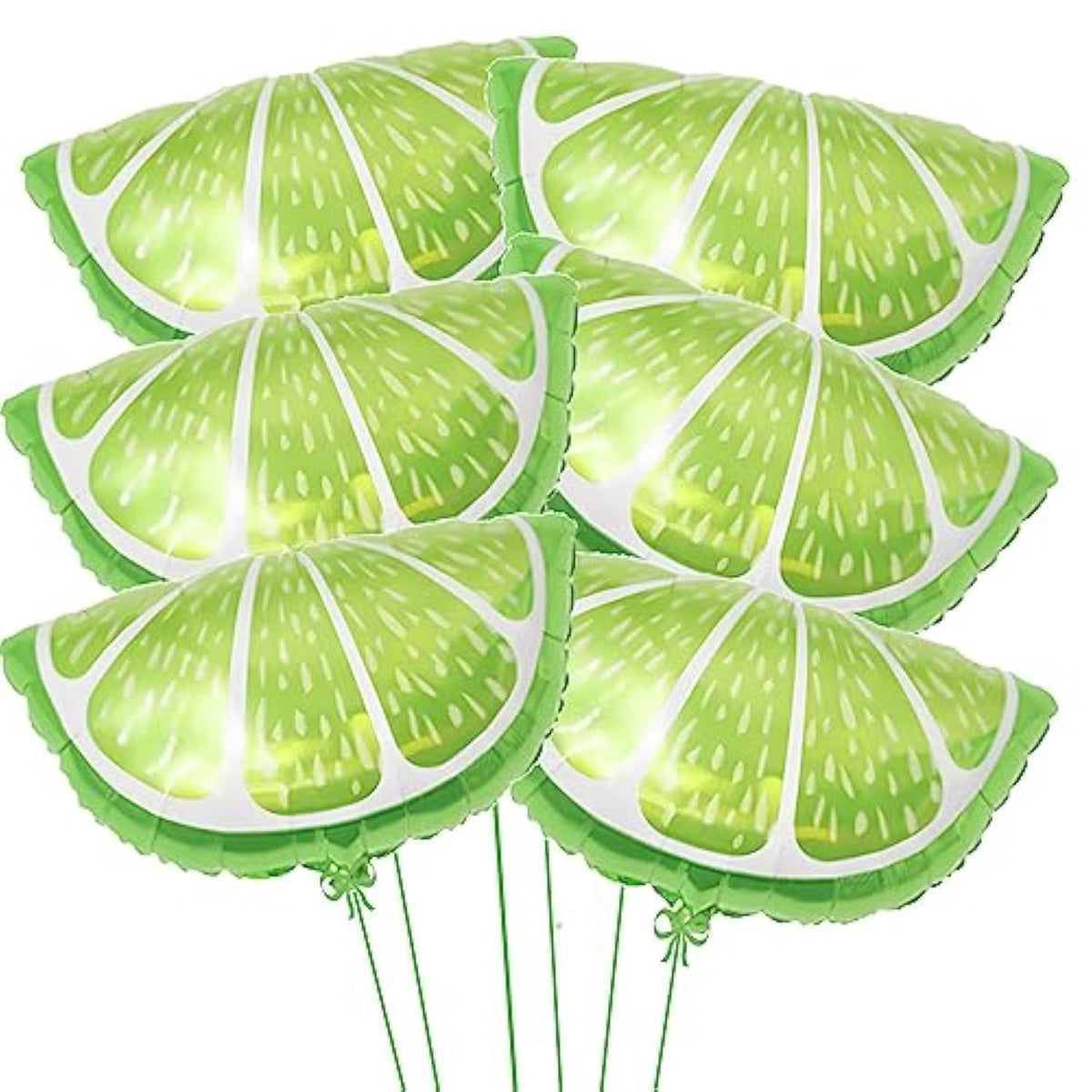 4 Pieces 26 Inches Large Fruit Lime Balloons, Green Aluminum Foil Lemon Balloon For Fruit Themed Birthday Wedding Decorations Party Supplies