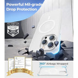 Magnetic Case For Iphone 16 Pro Max With Camera Control [Compatible With Magsafe][Anti-Slip] - Slim 16 Pro Max Case Military Grade Drop Protection Shockproof Phone Cover, Stainguard White