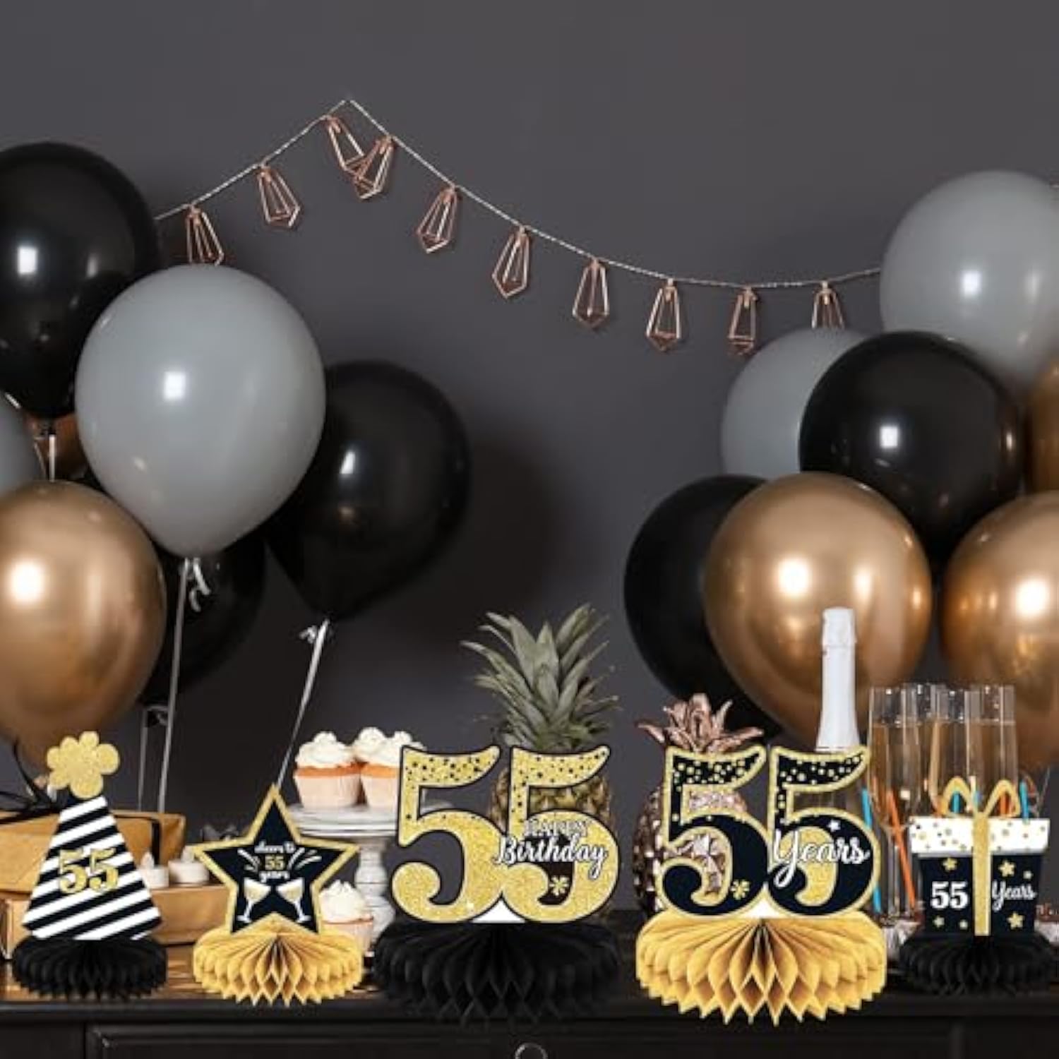 9 Pieces 55Th Birthday Decorations 55Th Birthday Centerpieces For Tabl