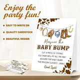 Baby Shower Games Measure The Baby Bump Sign, How Big Is Mommy'S Belly Party Favors Supplies, 5X7 Inch Kraft Standing Sign And 50 Guessing Cards, Cowboy