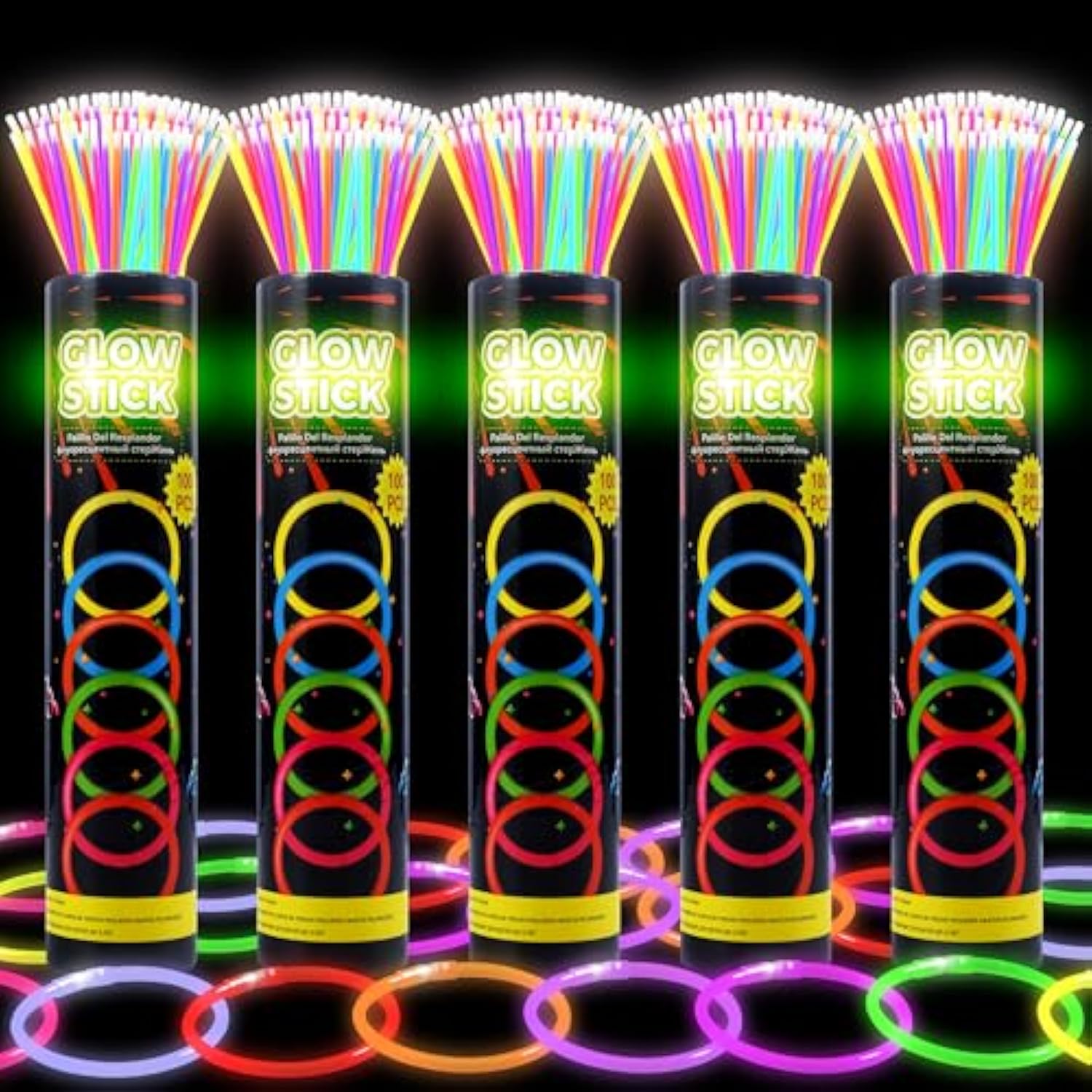 500 Ultra Bright Glow Sticks,8" Glow Sticks Bulk,Glow Sticks Bulk Party Pack,Glow Sticks For Kids,Glow In The Dark Party Supplies,Glowsticks Party Favors With Bracelets And Necklaces