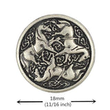 12 Pieces Celtic Horses Metal Shank Buttons. 18Mm (11/16) (Antique Sil