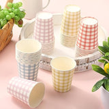 9 Oz Gingham Paper Drinking Cups, 100 Pieces, 4 Colors, Checkered Cups For Hot Cold Beverage, Birthday Party, Travel, Picnic