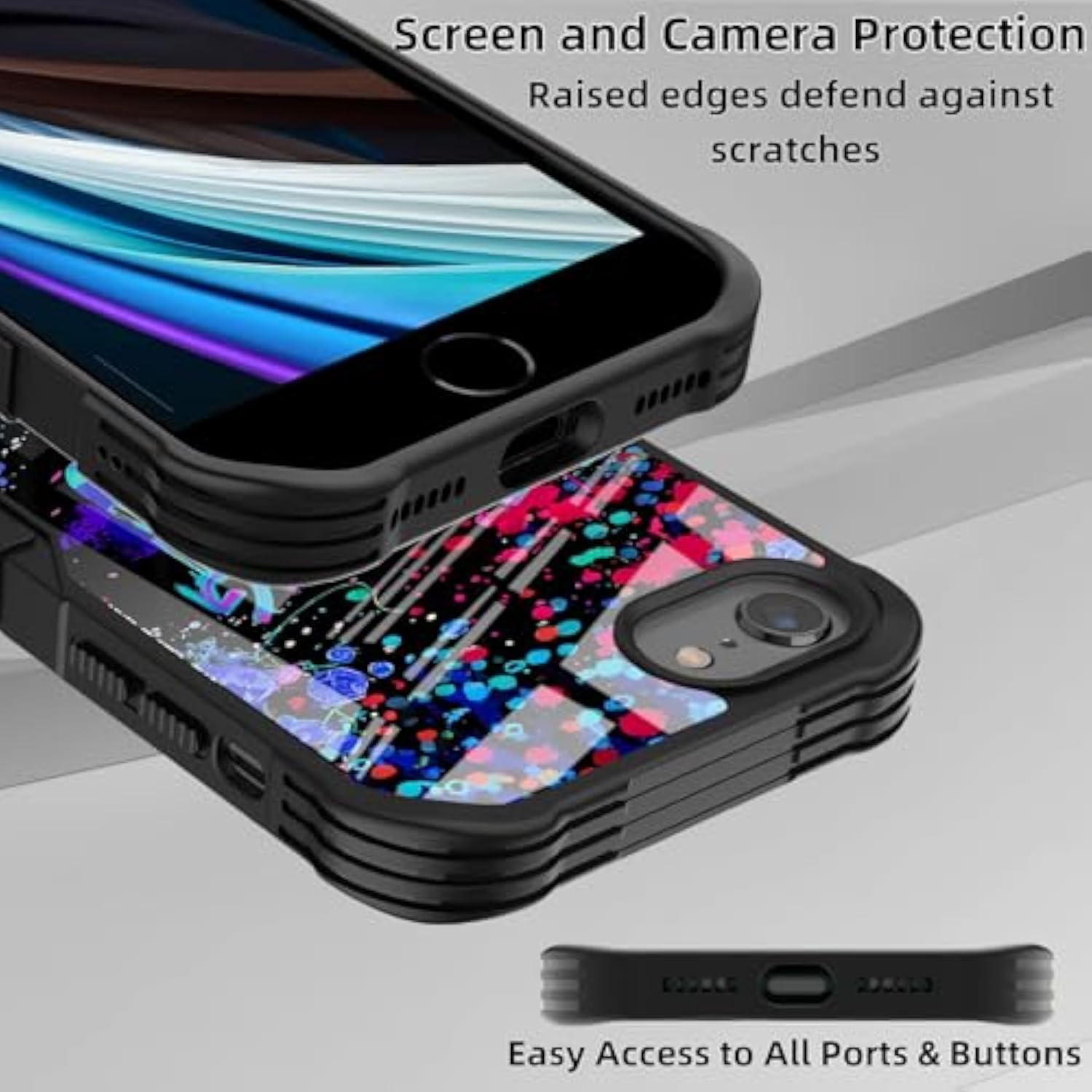 Compatible With Iphone Se 2022 2023 6/7/8 Case Anti Slip Shockproof Hard Pc Back Soft Tpu Prevention Protective Case, Unique Design Fashion Print For Women And Men - Gaming