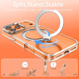 Clear iPhone 17 Pro Max Case with 360°Spin Magnetic Stand, Compatible with MagSafe, Rotatable Ring Holder, Clear Cover Anti-Yellowing Protection Case for iPhone 17 Pro Max 6.9"