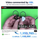 KBEAR KS1 in Ear Monitor Bass Earbuds Wired Earbuds,Clear Sound Stereo Headphones, Vocals Forwards High Resolution Noise Canceling Earphones, Dual